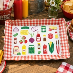 BBQ Gingham Picnic Serving Tray